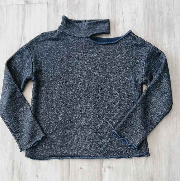 Revolve x Vimmia Sierra Mock Neck Cut Out Open Shoulder Knit Sweater Top Medium - Picture 3 of 6